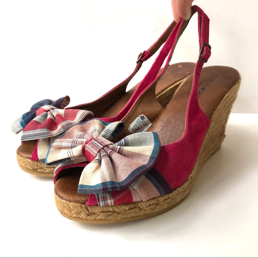 Eric Michael New Espadrille Wedge in Suede/Cotton